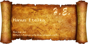 Hanus Etelka névjegykártya